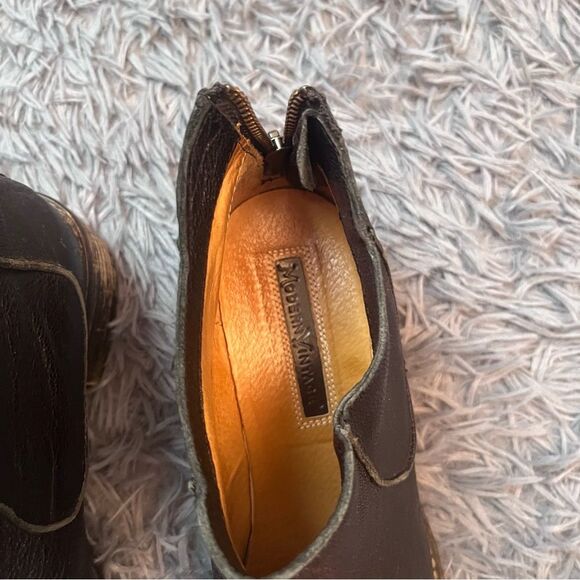 Modern Vintage Black Leather Ankle Boots Size US 10 EU 40 - Picture 2 of 6